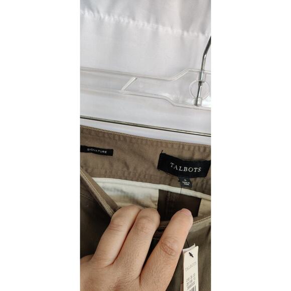 Talbots Signature Army Green Jeans Pants Size 4 side leg zipper - Picture 6 of 10